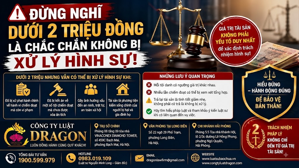 Đừng nghĩ dưới 2 triệu đồng là chắc chắn không bị xử lý hình sự!